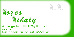 mozes mihaly business card